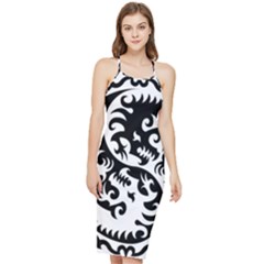 Ying Yang Tattoo Bodycon Cross Back Summer Dress by Ket1n9