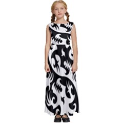 Ying Yang Tattoo Kids  Satin Sleeveless Maxi Dress by Ket1n9