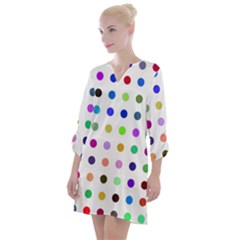 Circle Pattern(1) Open Neck Shift Dress by Ket1n9