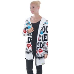 Social Media Computer Internet Typography Text Poster Longline Hooded Cardigan by Ket1n9