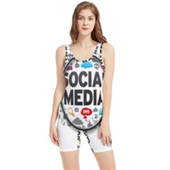 Social Media Computer Internet Typography Text Poster Women s Wrestling Singlet by Ket1n9