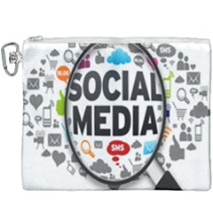 Social Media Computer Internet Typography Text Poster Canvas Cosmetic Bag (xxxl) by Ket1n9