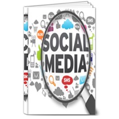 Social Media Computer Internet Typography Text Poster 8  X 10  Hardcover Notebook by Ket1n9