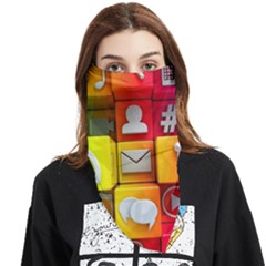 Colorful 3d Social Media Face Covering Bandana (triangle) by Ket1n9