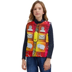 Colorful 3d Social Media Kid s Button Up Puffer Vest	 by Ket1n9