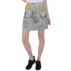 Vintage World Map Tennis Skirt by Ket1n9