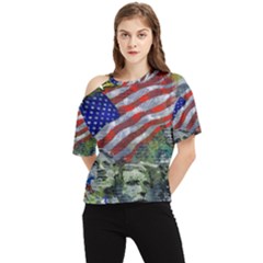 Usa United States Of America Images Independence Day One Shoulder Cut Out T-shirt by Ket1n9