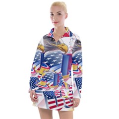 Independence Day United States Of America Women s Long Sleeve Casual Dress by Ket1n9