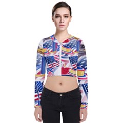 Independence Day United States Of America Long Sleeve Zip Up Bomber Jacket by Ket1n9