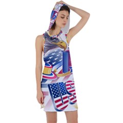 United States Of America Usa  Images Independence Day Racer Back Hoodie Dress by Ket1n9