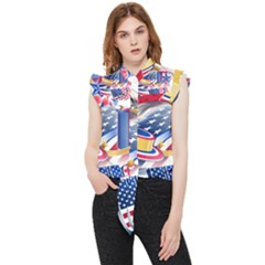 United States Of America Usa  Images Independence Day Frill Detail Shirt by Ket1n9