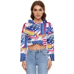 United States Of America Usa  Images Independence Day Women s Lightweight Cropped Hoodie by Ket1n9