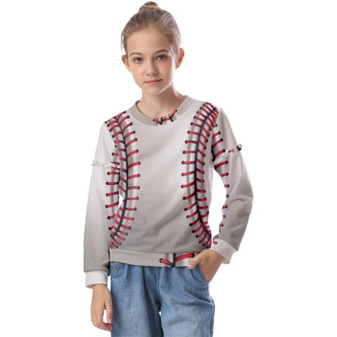 Baseball Kids  Long Sleeve T-shirt With Frill  by Ket1n9