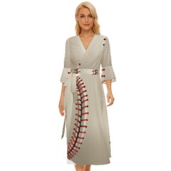 Baseball Midsummer Wrap Dress by Ket1n9