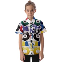 Racked Billiard Pool Balls Kids  Short Sleeve Shirt by Ket1n9