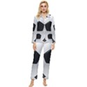 Soccer Ball Womens  Long Sleeve Velvet Pocket Pajamas Set View1