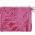 Pink Circuit Pattern Canvas Cosmetic Bag (XXXL) View2