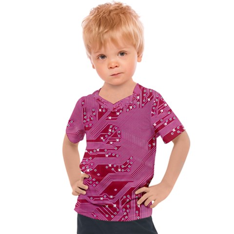 Pink Circuit Pattern Kids  Sports T-shirt by Ket1n9