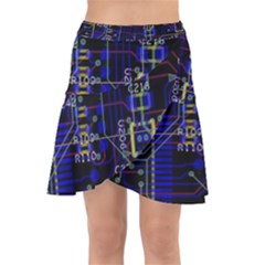 Technology Circuit Board Layout Wrap Front Skirt by Ket1n9