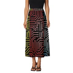 Circuit Board Seamless Patterns Set Classic Midi Chiffon Skirt by Ket1n9