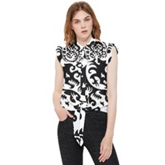 Ying Yang Tattoo Frill Detail Shirt by Ket1n9