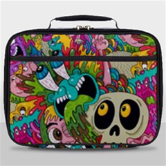 Crazy Illustrations & Funky Monster Pattern Full Print Lunch Bag by Ket1n9