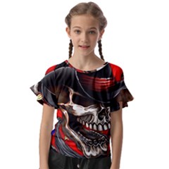 Confederate Flag Usa America United States Csa Civil War Rebel Dixie Military Poster Skull Kids  Cut Out Flutter Sleeves by Ket1n9