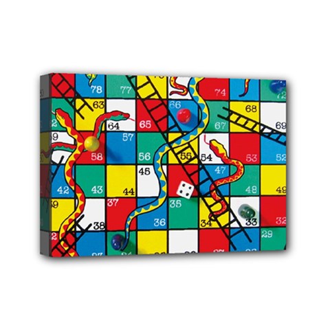 Snakes And Ladders Mini Canvas 7  X 5  (stretched) by Ket1n9