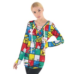 Snakes And Ladders Tie Up T-shirt by Ket1n9