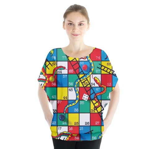 Snakes And Ladders Batwing Chiffon Blouse by Ket1n9