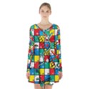 Snakes And Ladders Long Sleeve Velvet V-neck Dress View1