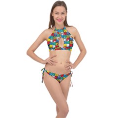 Snakes And Ladders Cross Front Halter Bikini Set by Ket1n9