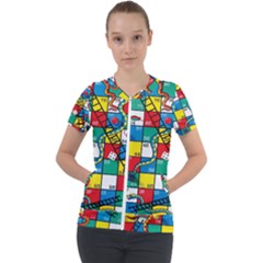 Snakes And Ladders Short Sleeve Zip Up Jacket by Ket1n9