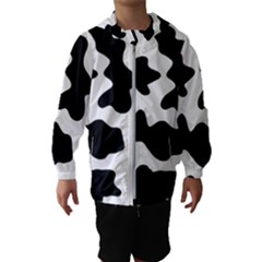 Animal-print-black-and-white-black Kids  Hooded Windbreaker by Ket1n9