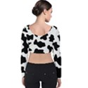 Animal-print-black-and-white-black Velvet Long Sleeve Crop Top View2