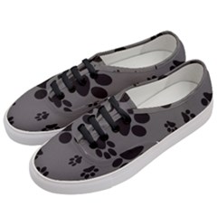 Dog-foodprint Paw Prints Seamless Background And Pattern Women s Classic Low Top Sneakers by Ket1n9