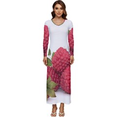 Fruit-healthy-vitamin-vegan Long Sleeve Longline Maxi Dress by Ket1n9