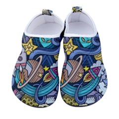 Cartoon-hand-drawn-doodles-on-the-subject-of-space-style-theme-seamless-pattern-vector-background Kids  Sock-style Water Shoes by Ket1n9