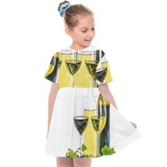 White-wine-red-wine-the-bottle Kids  Sailor Dress by Ket1n9