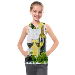 White-wine-red-wine-the-bottle Kids  Sleeveless Hoodie by Ket1n9