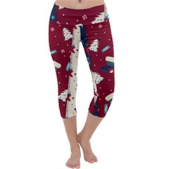 Flat Design Christmas Pattern Collection Art Capri Yoga Leggings by Ket1n9