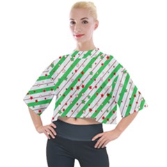 Christmas Paper Stars Pattern Texture Background Colorful Colors Seamless Mock Neck T-shirt by Ket1n9