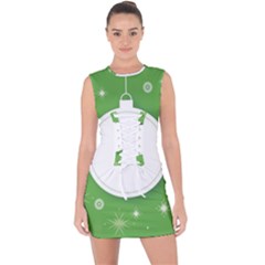 Christmas-bauble-ball Lace Up Front Bodycon Dress by Ket1n9