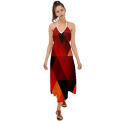 Abstract Triangle Wallpaper Halter Tie Back Dress  by Ket1n9