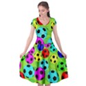 Balls Colors Cap Sleeve Wrap Front Dress View1