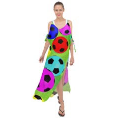 Balls Colors Maxi Chiffon Cover Up Dress by Ket1n9