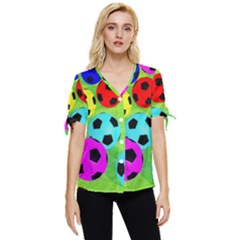 Balls Colors Bow Sleeve Button Up Top by Ket1n9