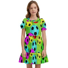 Balls Colors Kids  Puff Sleeved Dress by Ket1n9