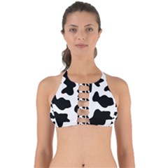 Animal-print-black-and-white-black Perfectly Cut Out Bikini Top by Ket1n9