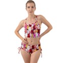 Rose Color Beautiful Flowers Mini Tank Bikini Set View1